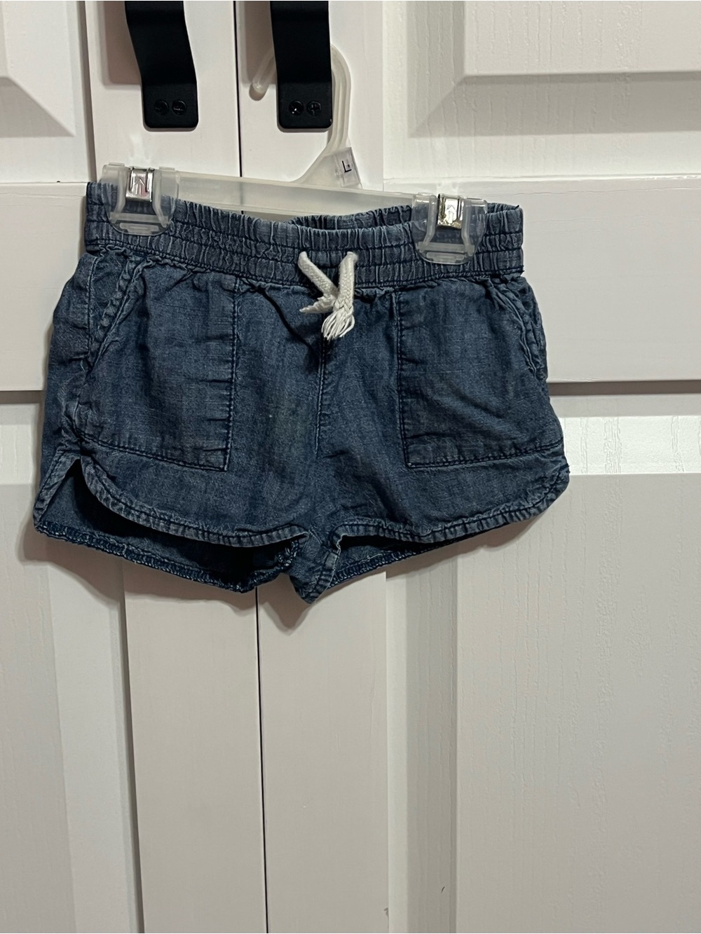 okie dokie Navy Drawstring Denim Athletic Shorts